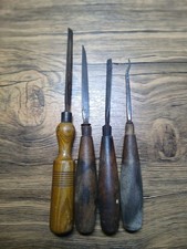 Vintage Wood Carving Tools x4, C.HILL, BRADES T.WALES Sheffield