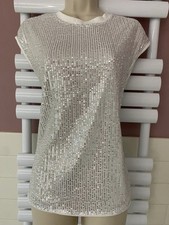 Girls Woman’s TOP WHITE Squins size M 10-12UK Medium from Shein New without tags