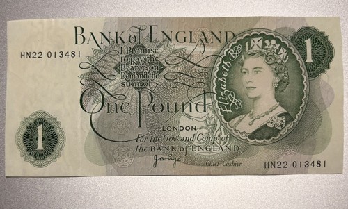 Old one pound note - £1,