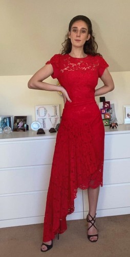 Milly red lace dress - red,