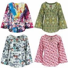 Wrap Top with Flared Sleeve