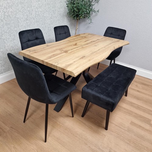 Wooden dining table with - table,