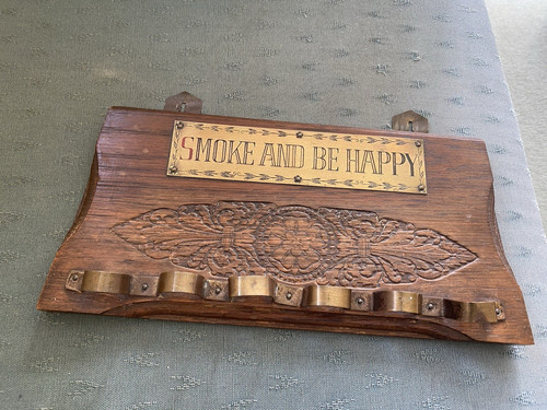 Vintage wooden pipe rack stand - wooden,