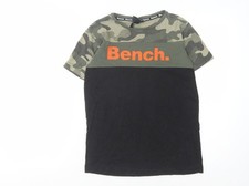 Bench Boys Black Green Camouflage T-Shirt 11-12 Years
