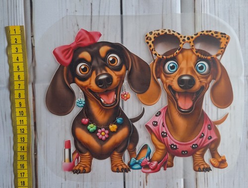 Sausage dog dachshund iron on - dog,
