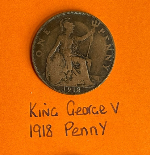 King george one penny - v,