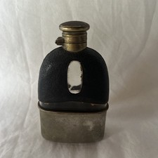 Vintage Hip Flask with Leather
