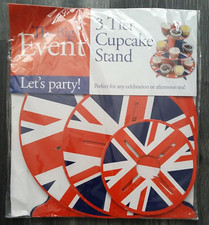 The Big Event Union Jack 3-Tier Cupcake/Cake/Afternoon Tea/Party Stand