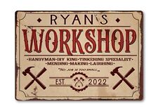 Personalised Workshop Sign METAL Plaque Home Shed Garage Man Cave Gift Idea Tool