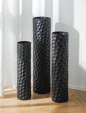 Large Black Metal Floor Vase