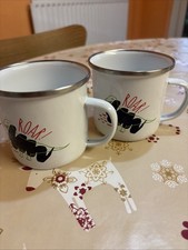 Set Of 2 enamel camping mugs
