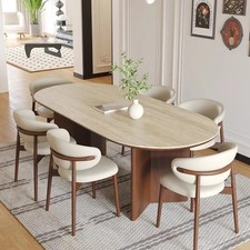 Nordic French Retro Oval Wood