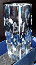 crystal paperweight laser cut 3D image of heart