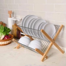 Teak tier bamboo dish - bamboo, drying