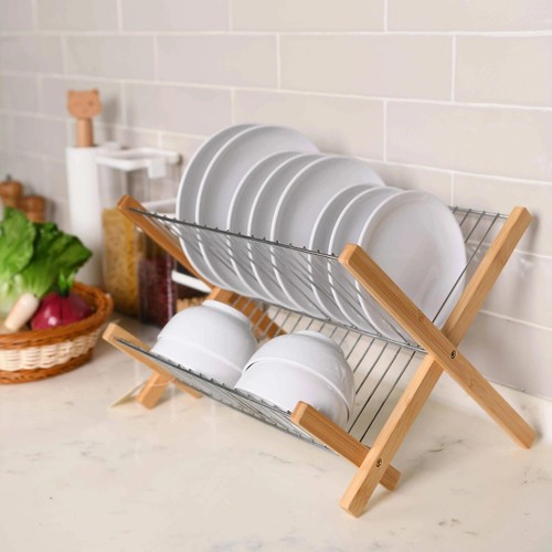 Teak tier bamboo dish - 2-tier,