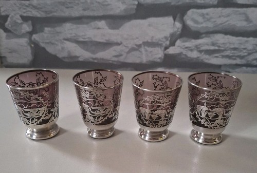 Vintage purple glass - glass, silver