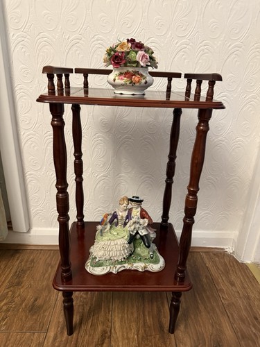 Dark wood rectangular tier - rectangular, 2-tier