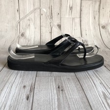 Boden Black Leather Flipflops