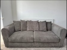 Dunelm Blake Jumbo Cord 3 Seater Sofa Grey 