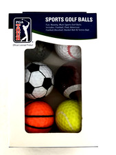 PGA Tour Novelty Sports Golf Balls- New Sealed Box set 6 golf balls