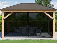 Meridian Gazebo 12ft x 16ft with Aluminium Roof & Mosquito Mesh by Yardistry