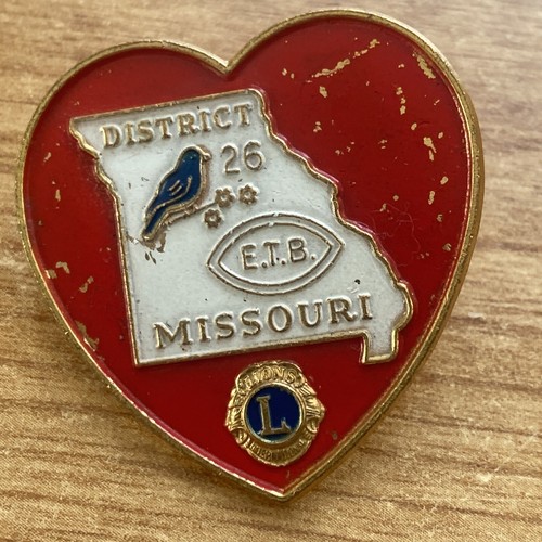 Lions club metal badge - lions,