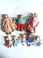 Nine Dolls Two Handmade Knitted Clothes one Perfekta, one Bandai, one peg, etc