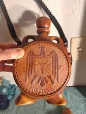 Vintage Moldova Wooden Canteen