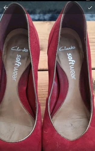 Clarks softwear red suede - clarks,