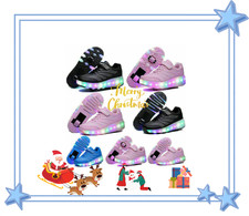 Boys Girls LED Wheel Trainers Skates Shoes Kids Flash Roller Skate Sneakers Size