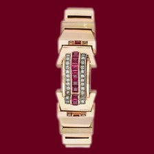 Patek Philippe watch 18K RG w/Diamonds,Rubies by Walser, Wald Y Cia; box &papers