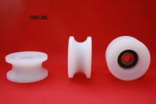 60MM Round U Groove Nylon Pulley w Ball Bearing Wheels Roller for Rope 