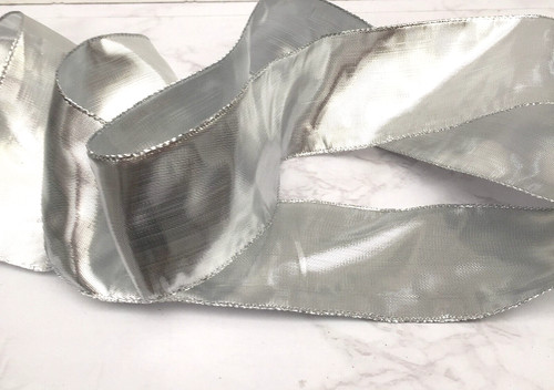Metallic ribbon bright - ribbon, silver