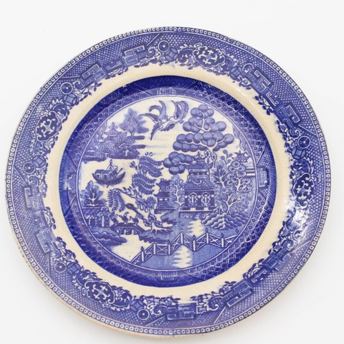 Blue willow salad plate - blue,
