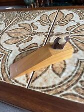 Handmade vintage Door Wedge stop Wooden Mouse leather mice carved Doorstop