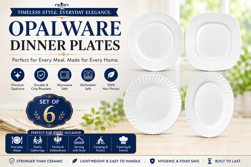 White opalware dinner - |,