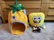 2013 Collectors Sponge Bob & pineapple House Build A Bear Bundle Soft Toy