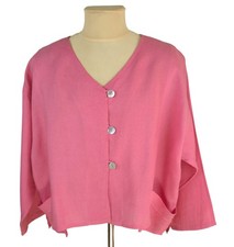 TERRY MACEY Womens Pink Linen