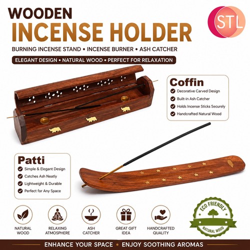 Wooden incense stick holder - wooden,