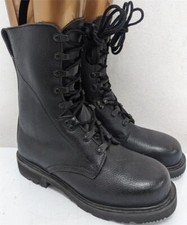 Black leather steel toe cap - leather,