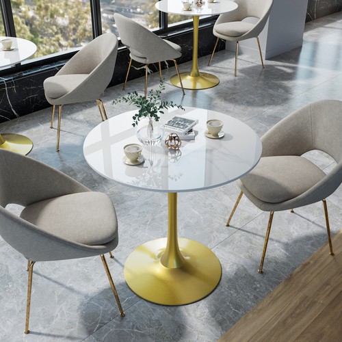 Marble round dining - marble, table