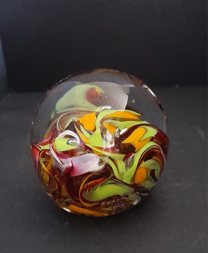 Mdina art glass paperweight - mdina,
