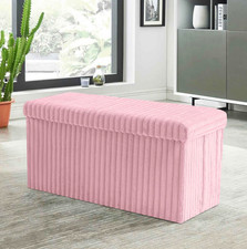 Ribbed Ottoman Storage Box –