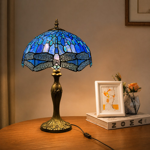 Tiffany blue dragonfly - blue, table