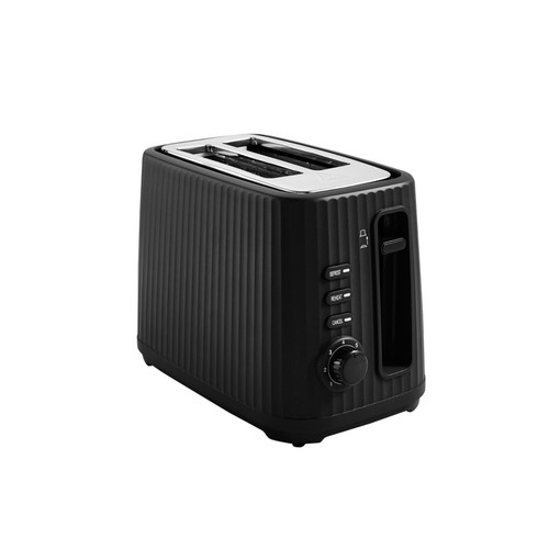 Toaster black ribbed slice - black,