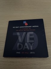 "VE DAY ANNIVERSARY MEDAL" 70th 1945-2015 BRITISH LEGION