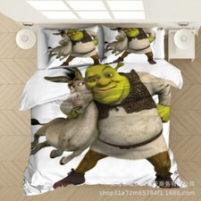Shrek 3D Bedding Set 2/3PCS Duvet Cover Pillowcase 4 Sizes Single Double BJ
