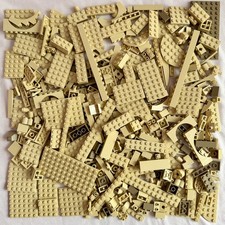 LEGO 500g Tan Bricks Plates & Parts Bundle Arches Round Pieces Tiles Slopes Log