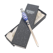 Shudehill Giftware Glass Handle Letter Opener 18.5cm Blue Silver Boxed