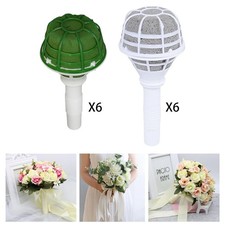 6 Pieces Wedding Floral Foam Bouquet Holders Accessories Portable 8x18cm